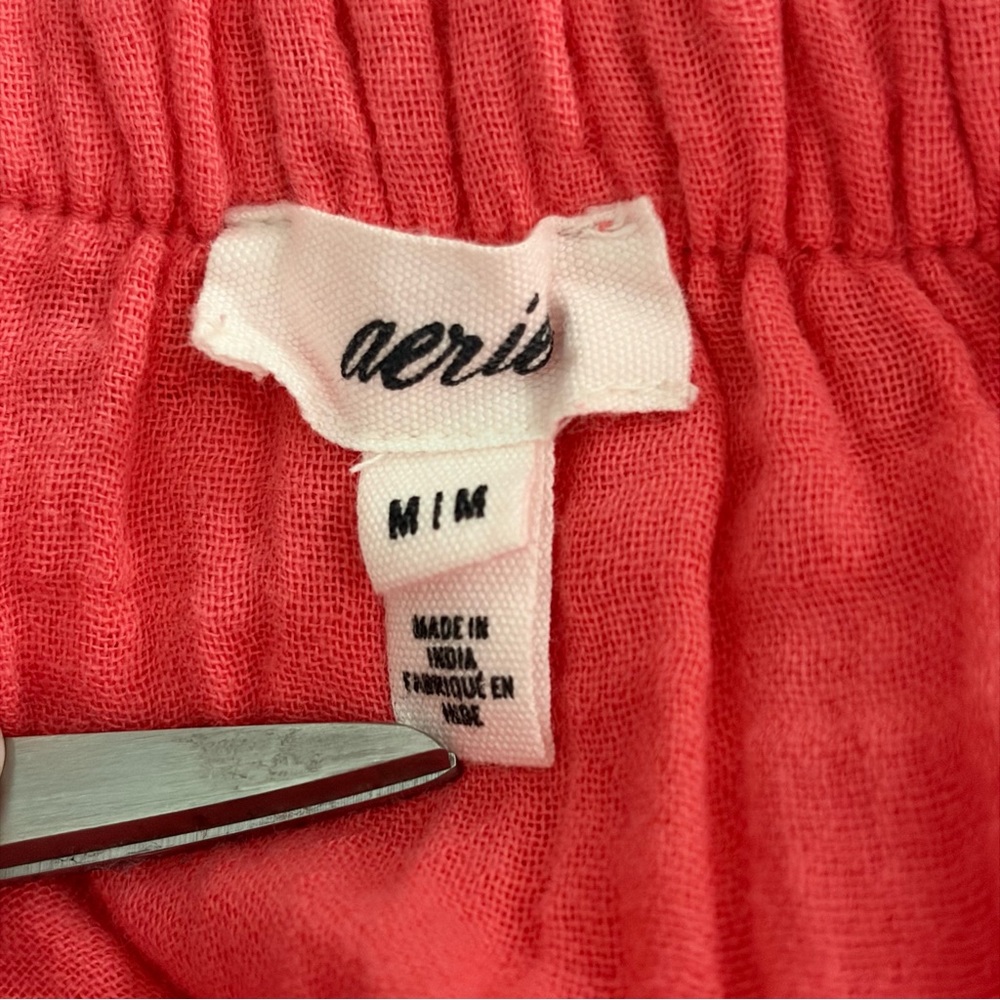 Aerie Coral Flutter Sleeve Off-the-Shoulder Mini Dress size Medium - Picture 3 of 5